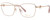 Close Up View of Chopard VCHF50S Designer Reading Eye Glasses with Custom Cut Powered Lenses in 24KT Rose Gold Plated Pink Crystal Silver Gemstone Accents Ladies Cat Eye Full Rim Metal 55 mm