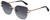 Profile View of Roberto Cavalli SRC043-0300 Cateye Rimless Sunglasses in Gold/Grey Gradient 62mm