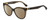Profile View of Kate Spade DAESHA/S 305 Designer Polarized Sunglasses with Custom Cut Amber Brown Lenses in Brown Crystal Black Floral Pattern Gold Ladies Cat Eye Full Rim Acetate 56 mm