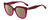 Profile View of Kate Spade KIYANNA/S LHF Designer Polarized Reading Sunglasses with Custom Cut Powered Amber Brown Lenses in Burgundy Red Crystal Ladies Cat Eye Full Rim Acetate 55 mm