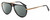 Profile View of Elton John CAPTAIN FANTASTIC Designer Polarized Reading Sunglasses with Custom Cut Powered Smoke Grey Lenses in Gloss Black Gold Unisex Pilot Full Rim Acetate 56 mm