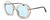 Profile View of Elton John A-LIST Designer Progressive Lens Blue Light Blocking Eyeglasses in Blush Pink Crystal Navy Blue Gold Ladies Hexagonal Full Rim Acetate 55 mm