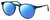 Profile View of Elton John CARIBOU Designer Polarized Reading Sunglasses with Custom Cut Powered Blue Mirror Lenses in Electric Blue Green Crystal Unisex Round Full Rim Acetate 51 mm