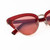 Top View of Elton John DOO WOP 2 Womens Cat Eye Sunglasses Ruby Red Crystal Silver/Pink 54mm