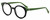 Profile View of Elton John GOGO 1 Designer Progressive Lens Prescription Rx Eyeglasses in Gloss Black Green Unisex Hexagonal Full Rim Acetate 47 mm