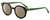 Profile View of Elton John GOGO 1 Designer Polarized Reading Sunglasses with Custom Cut Powered Amber Brown Lenses in Gloss Black Green Unisex Hexagonal Full Rim Acetate 47 mm