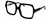 Profile View of Elton John INCOGNITO 1 Designer Bi-Focal Prescription Rx Eyeglasses in Gloss Black Gold Unisex Square Full Rim Acetate 58 mm