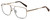 Profile View of Elton John KING Designer Single Vision Prescription Rx Eyeglasses in Shiny Gold Beige Brown Snakeskin Pattern Unisex Square Full Rim Metal 55 mm