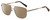Profile View of Elton John KING Designer Polarized Reading Sunglasses with Custom Cut Powered Amber Brown Lenses in Shiny Gold Beige Brown Snakeskin Pattern Unisex Square Full Rim Metal 55 mm