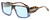 Profile View of Elton John LUCKY STAR 1 Designer Blue Light Blocking Eyeglasses in Tortoise Havana Brown Fade Stone Blue Crystal Unisex Square Full Rim Acetate 58 mm