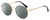 Profile View of Elton John MALIBU Designer Polarized Reading Sunglasses with Custom Cut Powered Smoke Grey Lenses in Yellow Gold Black Unisex Round Full Rim Metal 54 mm