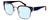 Profile View of Elton John SHERBET 1 Designer Blue Light Blocking Eyeglasses in Blue Red Pink Fade Gold Unisex Cat Eye Full Rim Metal 53 mm