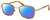 Profile View of Elton John TRIO Designer Polarized Reading Sunglasses with Custom Cut Powered Blue Mirror Lenses in Amber Brown Crystal Gold Unisex Oval Full Rim Acetate 51 mm