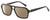 Profile View of Elton John VIP Designer Polarized Sunglasses with Custom Cut Amber Brown Lenses in Vinyl Black Gold Stars Unisex Square Full Rim Acetate 56 mm