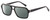 Profile View of Elton John VIP Designer Polarized Sunglasses with Custom Cut Smoke Grey Lenses in Vinyl Black Gold Stars Unisex Square Full Rim Acetate 56 mm