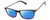 Profile View of John Varvatos V412 Designer Polarized Sunglasses with Custom Cut Blue Mirror Lenses in Crystal Brown Silver Unisex Square Full Rim Acetate 57 mm