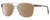 Profile View of John Varvatos VJV424 Designer Polarized Reading Sunglasses with Custom Cut Powered Amber Brown Lenses in Crystal Smoke Grey Unisex Panthos Full Rim Acetate 56 mm