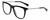 Profile View of John Varvatos V544 Designer Single Vision Prescription Rx Eyeglasses in Gloss Black Silver Skull Unisex Square Full Rim Acetate 54 mm