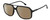 Profile View of Carrera 229-S-0807 Designer Polarized Sunglasses with Custom Cut Amber Brown Lenses in Matte Black Gunmetal Unisex Square Full Rim Acetate 59 mm
