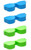 Calabria Kool Klean 4 Pack Eyeglasses Lens Cleaner Kit Blue/Green 15ml Cleaning Spray, White Cleaning Cloth Eyewear Cleaning