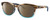 Profile View of Costa Del Mar Aleta Designer Polarized Sunglasses with Custom Cut Amber Brown Lenses in Wahoo Brown Crystal Blue Ladies Panthos Full Rim Acetate 54 mm
