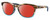 Profile View of Costa Del Mar Aleta Designer Polarized Sunglasses with Custom Cut Red Mirror Lenses in Wahoo Brown Crystal Blue Ladies Panthos Full Rim Acetate 54 mm