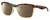 Profile View of Costa Del Mar Anaa Designer Polarized Sunglasses with Custom Cut Amber Brown Lenses in Shiny Retro Tortoise Havana Cream Mint Blue Ladies Panthos Full Rim Acetate 55 mm