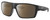 Profile View of Costa Del Mar Bloke Designer Polarized Sunglasses with Custom Cut Amber Brown Lenses in Matte Black Gray Unisex Rectangular Full Rim Acetate 61 mm