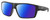 Profile View of Costa Del Mar Bloke Designer Polarized Reading Sunglasses with Custom Cut Powered Blue Mirror Lenses in Matte Black Gray Unisex Rectangular Full Rim Acetate 61 mm