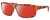 Profile View of Costa Del Mar Cut Designer Polarized Sunglasses with Custom Cut Red Mirror Lenses in Honey Amber Red Tortoise Havana Crystal Unisex Rectangular Full Rim Acetate 60 mm