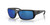 Profile View of Costa Del Mar Fantail Unisex Sunglasses in Black/Polarized Blue Mirror 580P 59mm