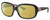 Profile View of Costa Del Mar Gannet Designer Polarized Reading Sunglasses with Custom Cut Powered Sun Flower Yellow Lenses in Shiny Black Rose Gold Hibiscus Pink Ladies Square Full Rim Acetate 58 mm