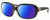 Profile View of Costa Del Mar Gannet Designer Polarized Reading Sunglasses with Custom Cut Powered Blue Mirror Lenses in Shiny Black Rose Gold Hibiscus Pink Ladies Square Full Rim Acetate 58 mm