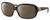 Profile View of Costa Del Mar Gannet Designer Polarized Reading Sunglasses with Custom Cut Powered Amber Brown Lenses in Shiny Black Rose Gold Hibiscus Pink Ladies Square Full Rim Acetate 58 mm
