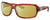 Profile View of Costa Del Mar Isabela Designer Polarized Reading Sunglasses with Custom Cut Powered Sun Flower Yellow Lenses in Amber Red Tortoise Havana Crystal Silver Ladies Rectangular Full Rim Acetate 64 mm