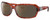 Profile View of Costa Del Mar Isabela Designer Polarized Reading Sunglasses with Custom Cut Powered Amber Brown Lenses in Amber Red Tortoise Havana Crystal Silver Ladies Rectangular Full Rim Acetate 64 mm