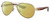 Profile View of Costa Del Mar Loreto Designer Polarized Reading Sunglasses with Custom Cut Powered Sun Flower Yellow Lenses in Brushed Gold Brown Tortoise Havana Greige Ladies Pilot Full Rim Metal 56 mm