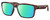 Profile View of Costa Del Mar Paunch Designer Polarized Reading Sunglasses with Custom Cut Powered Green Mirror Lenses in Amber Brown Tortoise Havana Unisex Square Full Rim Acetate 57 mm