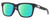 Profile View of Costa Del Mar Pescador Designer Polarized Reading Sunglasses with Custom Cut Powered Green Mirror Lenses in Matte Fishing Net Gray with Rubber Unisex Square Full Rim Acetate 55 mm