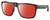 Profile View of Costa Del Mar Paunch XL Designer Polarized Sunglasses with Custom Cut Red Mirror Lenses in Matte Black Unisex Square Full Rim Acetate 59 mm