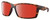 Profile View of Costa Del Mar Reefton Designer Polarized Sunglasses with Custom Cut Red Mirror Lenses in Matte Amber Brown Retro Tortoise Havana Unisex Rectangular Full Rim Acetate 64 mm