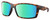Profile View of Costa Del Mar Reefton Designer Polarized Reading Sunglasses with Custom Cut Powered Green Mirror Lenses in Matte Amber Brown Retro Tortoise Havana Unisex Rectangular Full Rim Acetate 64 mm