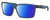 Profile View of Costa Del Mar Rinconcito Designer Polarized Sunglasses with Custom Cut Blue Mirror Lenses in Matte Atlantic Blue Unisex Rectangular Full Rim Acetate 60 mm
