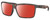 Profile View of Costa Del Mar Rinconcito Designer Polarized Sunglasses with Custom Cut Red Mirror Lenses in Matte Amber Brown Tortoise Havana Unisex Rectangular Full Rim Acetate 60 mm