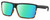 Profile View of Costa Del Mar Rincon Designer Polarized Reading Sunglasses with Custom Cut Powered Green Mirror Lenses in Matte Black Shiny Amber Brown Tortoise Havana Unisex Square Full Rim Acetate 63 mm