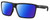 Profile View of Costa Del Mar Rincon Designer Polarized Reading Sunglasses with Custom Cut Powered Blue Mirror Lenses in Matte Black Unisex Square Full Rim Acetate 63 mm
