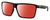 Profile View of Costa Del Mar Rincon Designer Polarized Sunglasses with Custom Cut Red Mirror Lenses in Shiny Black Unisex Square Full Rim Acetate 63 mm