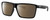 Profile View of Costa Del Mar Rincon Designer Polarized Sunglasses with Custom Cut Amber Brown Lenses in Shiny Black Unisex Square Full Rim Acetate 63 mm