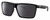Profile View of Costa Del Mar Rincon Designer Polarized Sunglasses with Custom Cut Smoke Grey Lenses in Shiny Black Unisex Square Full Rim Acetate 63 mm