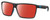 Profile View of Costa Del Mar Rincon Designer Polarized Sunglasses with Custom Cut Red Mirror Lenses in Matte Black Smoke Gray Crystal Stripes Fade Unisex Square Full Rim Acetate 63 mm
